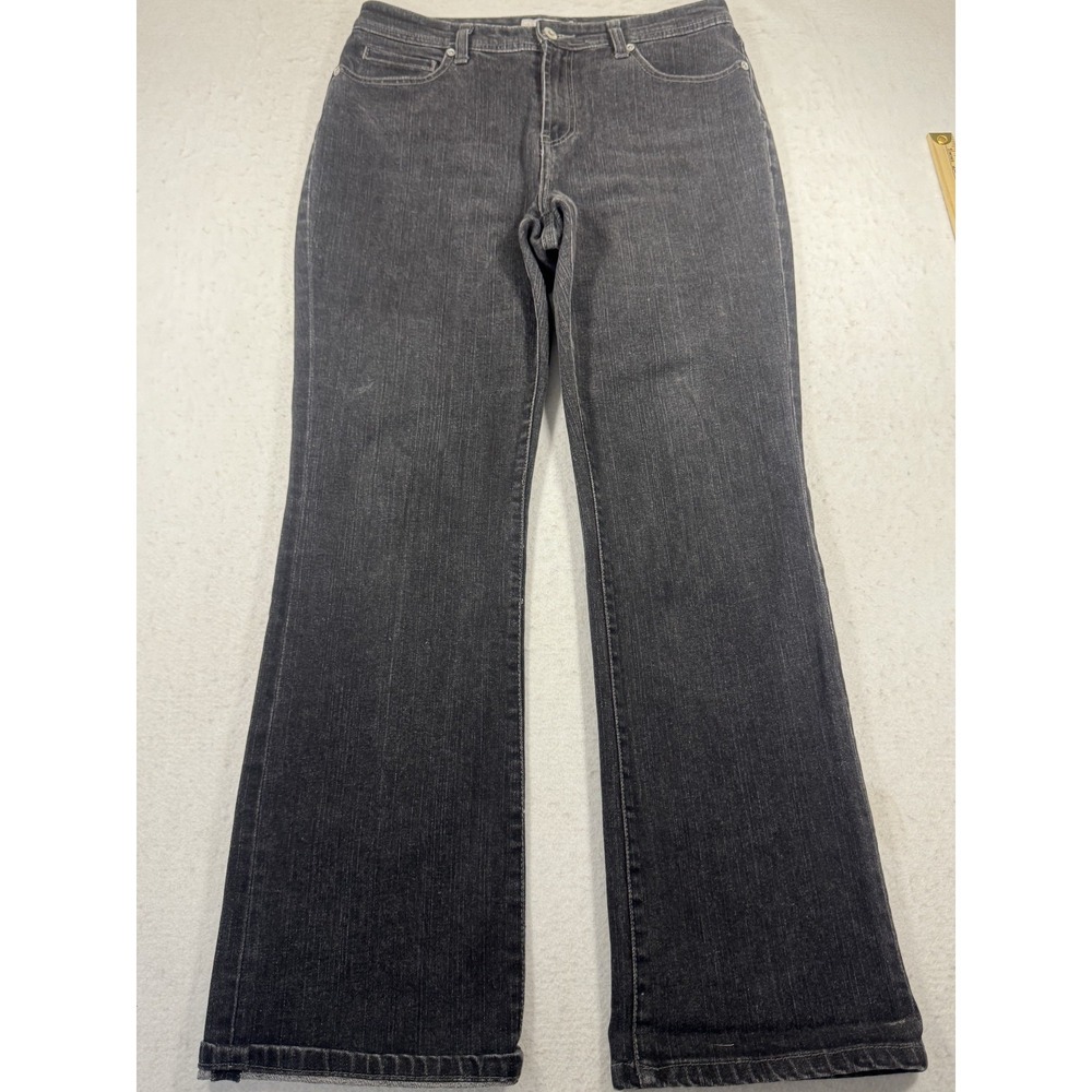 Y2K Chico's Platinum Bootcut Leg Jeans Womens S/15 Gray Denim Cotton High Rise